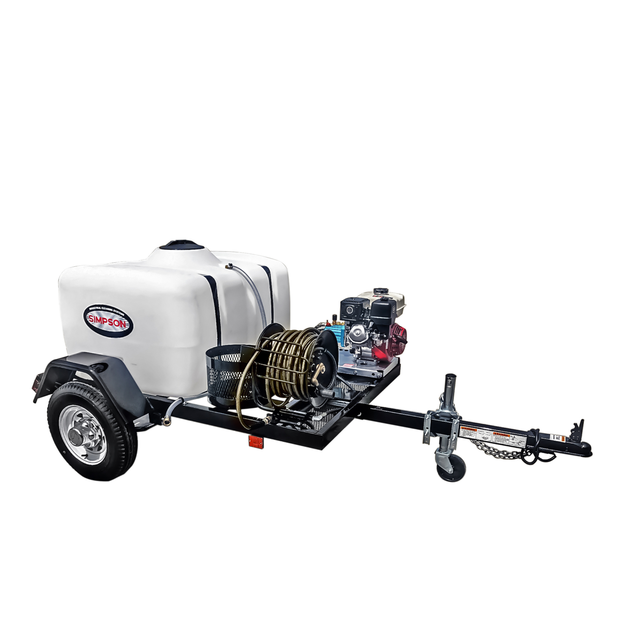 Simpson Gas Pressure Washer Trailer — 3800 PSI, 3.5 GPM, Honda Engine, 150-Gal. Water Tank, Model# 95001